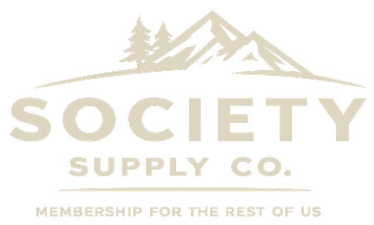 Society Supply Co. logo in cream
